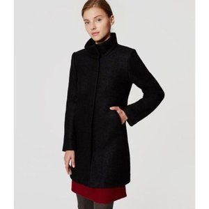 LOFT Funnel Neck Wool Blend Peacoat